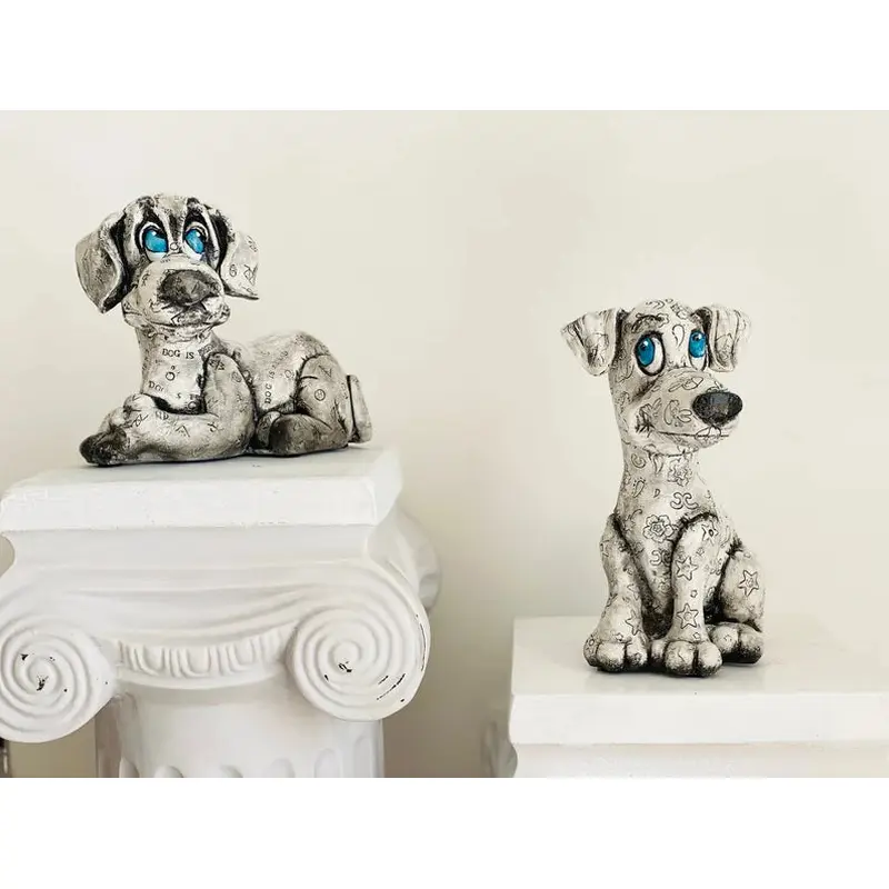 Cute Puppies Sculpture Set of 2
