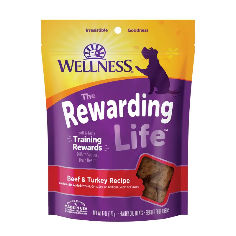 Wellness Natural Grain Free Rewarding Life Soft Beef and Turkey Recipe Dog Treats