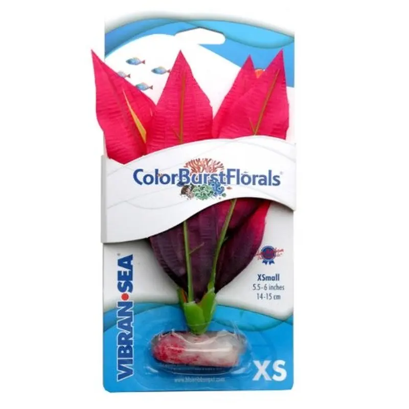Blue Ribbon Pet Products Colorburst Florals Amazon Sword Silk Style Plant, Red - Large