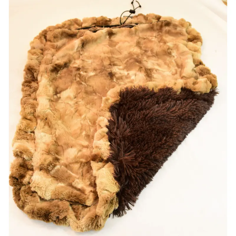 Brown Rabbit & Chocolate Shag Travel Bed/Blanket