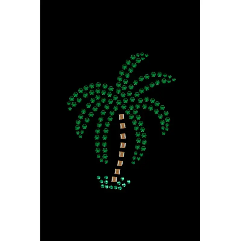 Palm Tree (Green Rhinestones - Small) - Dog Tank