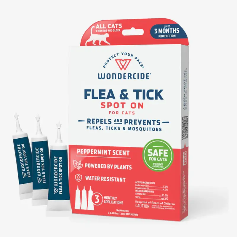Wondercide Flea & Tick Spot On Treatment For Cats - Peppermint