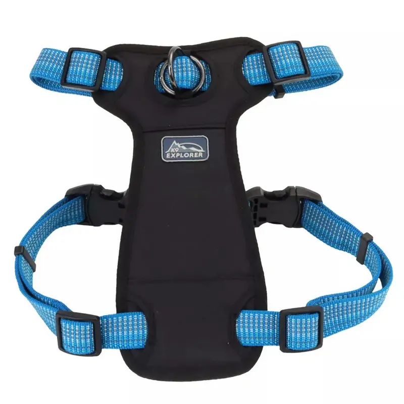 K9 Explorer Brights Reflective Front-Connect Harness 5/8"x16"-24" Lake