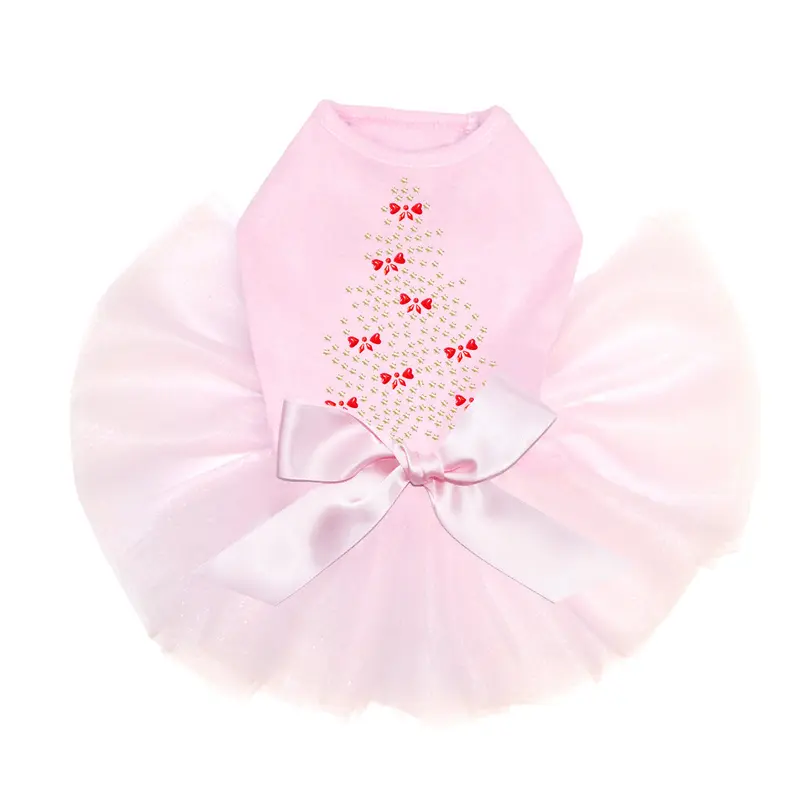 Gold Christmas Tree with Red Bows  - Custom Tutu