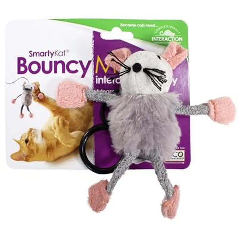SmartyKat Bouncy Mouse Bungee Cat Toy Assorted 1ea