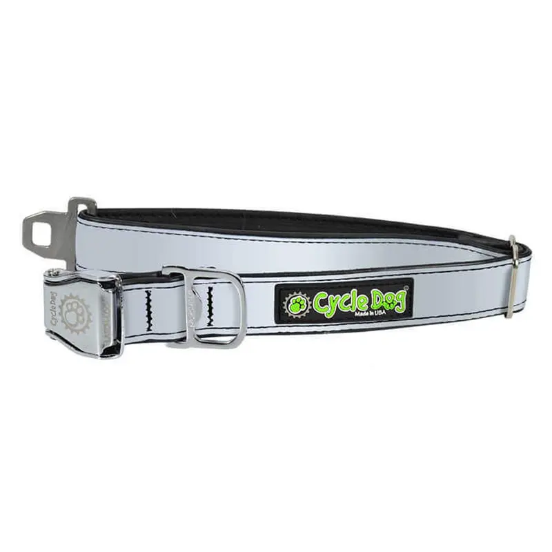 Cycle Dog Silver Reflective Dog Collar Large