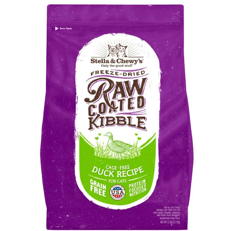 Stella & Chewy's Raw Coated Kibble Cage-Free Duck Cat Food 5lb