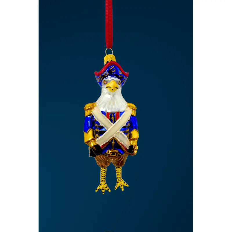 Eagle Founding Feather Glass Ornament