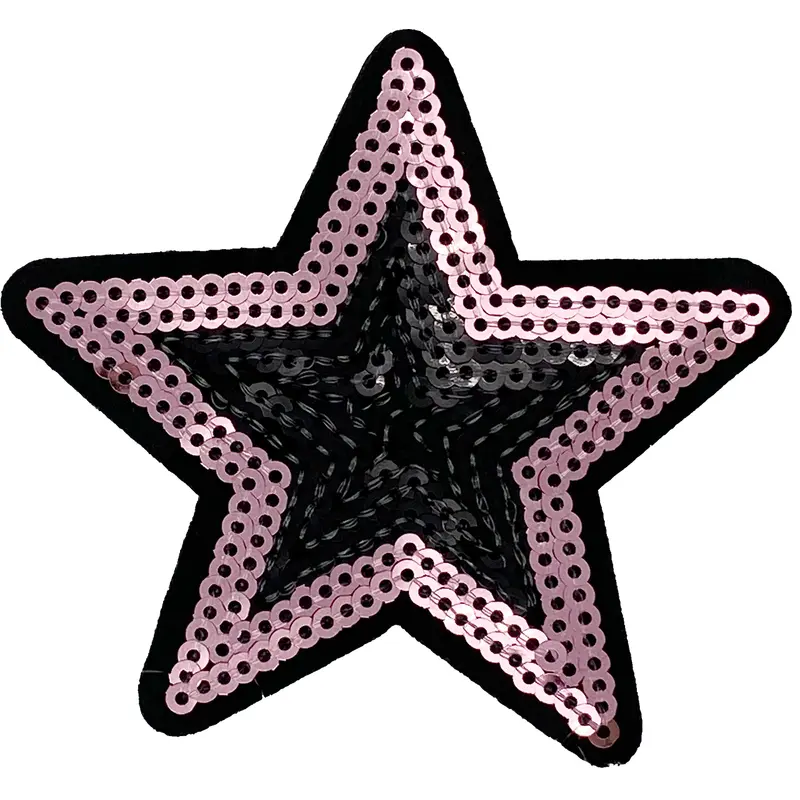 Black & Pink Sequin Star