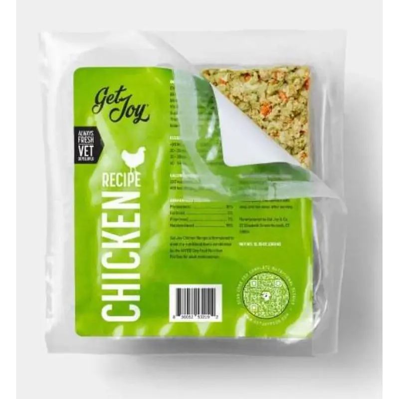 Get Joy Chicken Gently Cooked Fresh Frozen Dog Food Patty