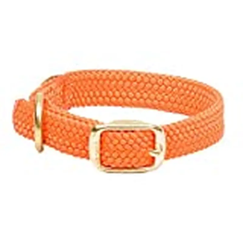 Mendota Pet Double Braid Collar - Brass, Orange, Standard, 24 inch