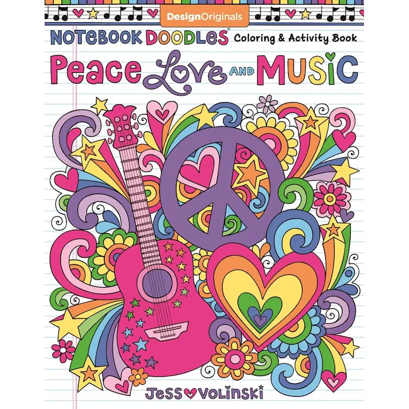 Notebook Doodles Peace, Love, and Music