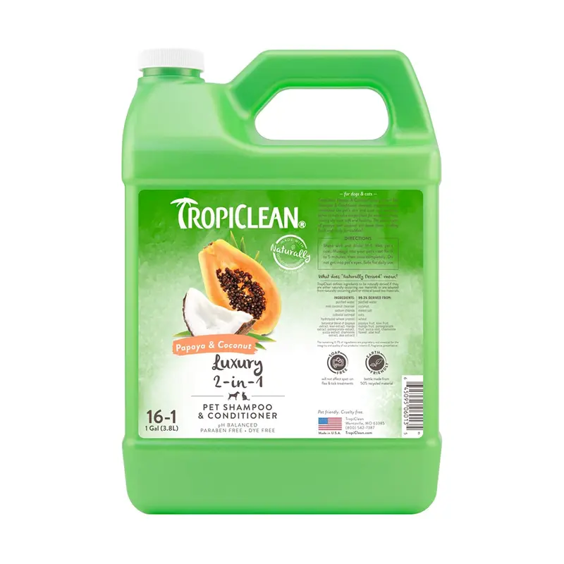 Tropiclean Papaya & Coconut Shampoo and Conditioner 1 Gallon