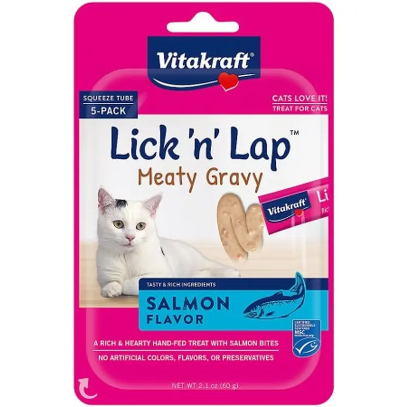 Vitakraft Lick n Lap Meaty Gravy Salmon Flavor Cat Treat 2.8oz