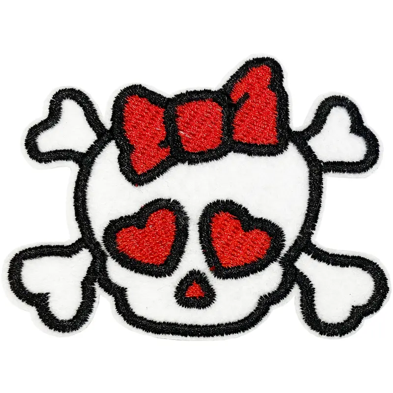Skull with Red Bow - Patch