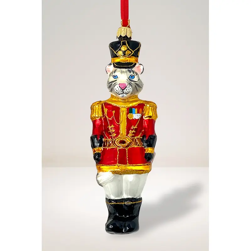 KRG White Tiger Body Polish Glass Ornament