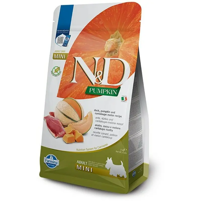 Farmina N&D Pumpkin Grain Free Dry Dog Food - Cantaloupe & Duck, Mini Kibble - 4.4lb