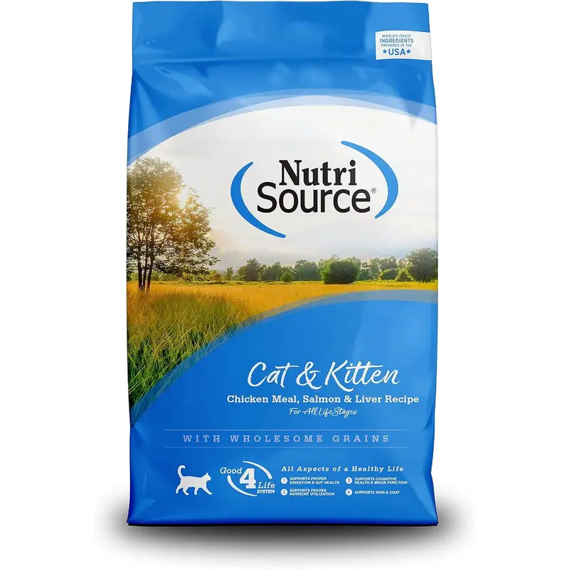 NutriSource All Life Stages Cat & Kitten Dry Cat Food - Chicken, Salmon, & Liver - 12lb Bag
