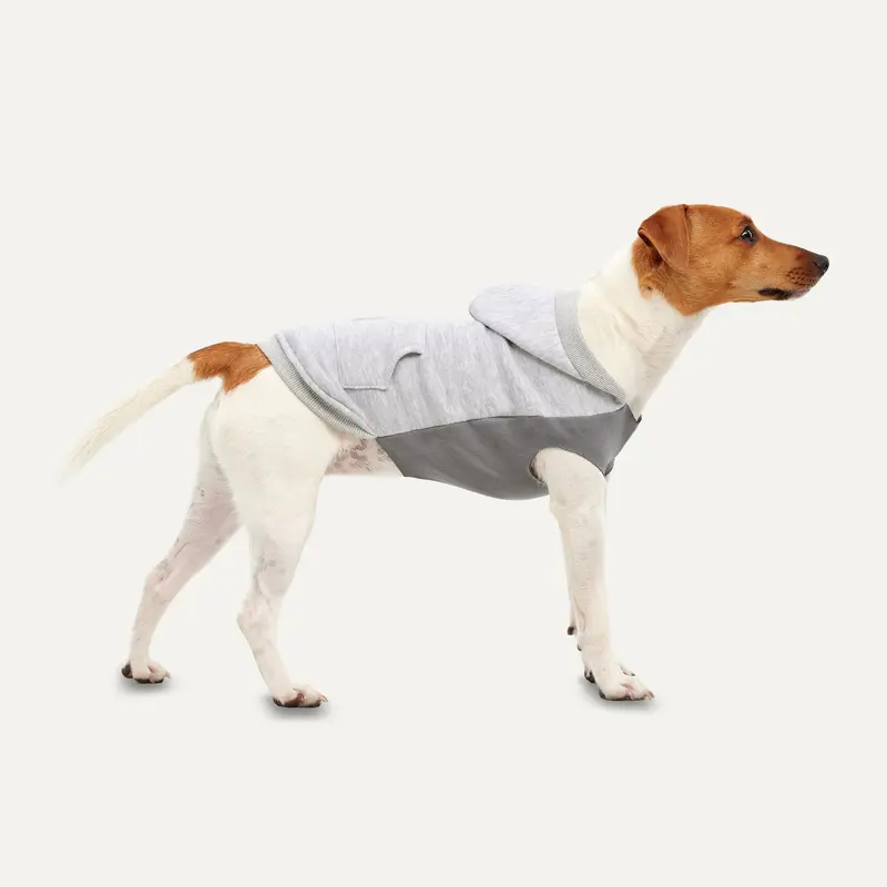 Gooeez Kangaroos Fleece Hoodie for Dogs Grey Large