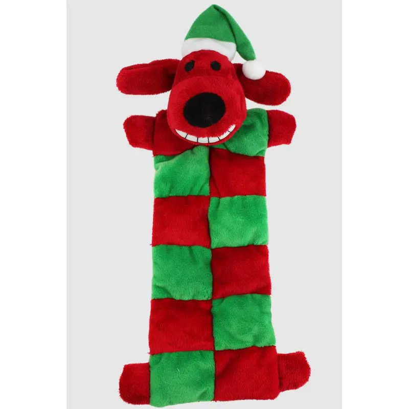 Loofa Santa Squeaker Mat (13 squeakers) 12 Dog Toy