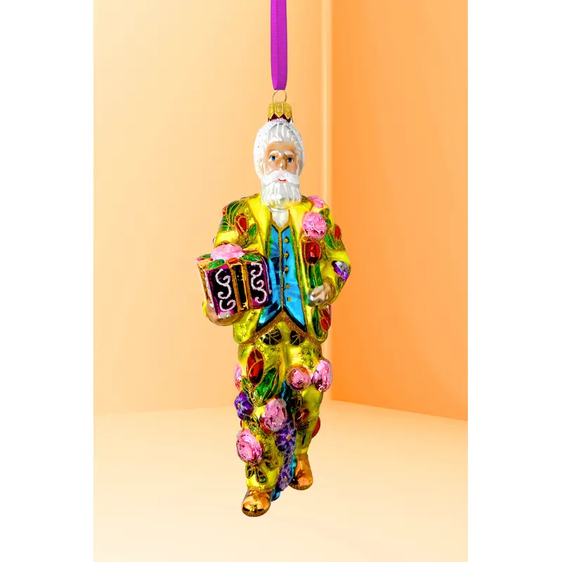 Fresh Squeezed Santa Polish Glass Ornament