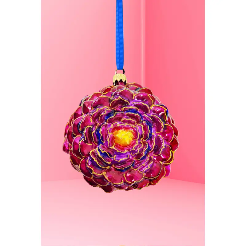 Palazzo Peony Glass Christmas Ornament (Festival)